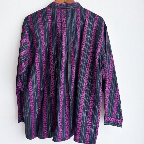 Liz Moody Black pink Embroidered Ethnic Long Sleeve Shirt XL - Picture 8 of 8